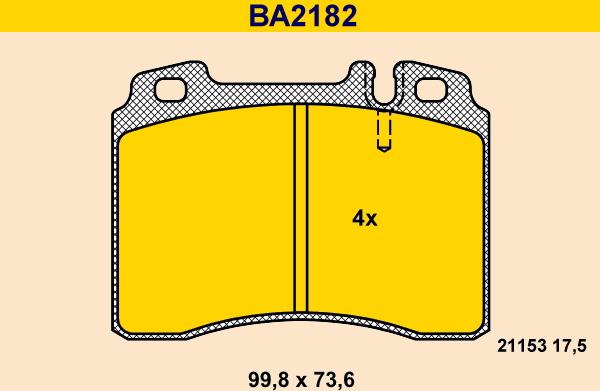 Barum BA2182 - Тормозные колодки, дисковые, комплект autodnr.net