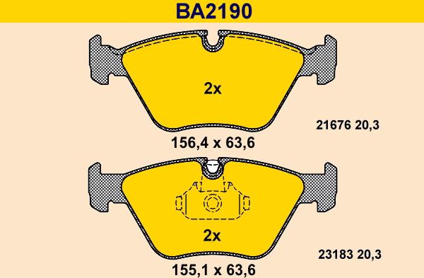 Barum BA2190 - Тормозные колодки, дисковые, комплект autodnr.net