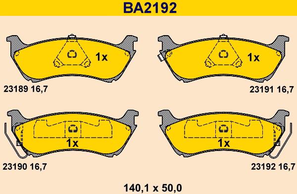 Barum BA2192 - Гальмівні колодки, дискові гальма autocars.com.ua