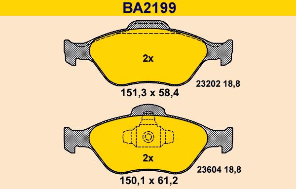 Barum BA2199 - Тормозные колодки, дисковые, комплект avtokuzovplus.com.ua