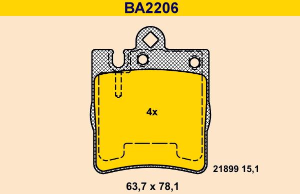Barum BA2206 - Гальмівні колодки, дискові гальма autocars.com.ua