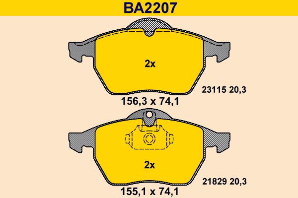 Barum BA2207 - Гальмівні колодки, дискові гальма autocars.com.ua