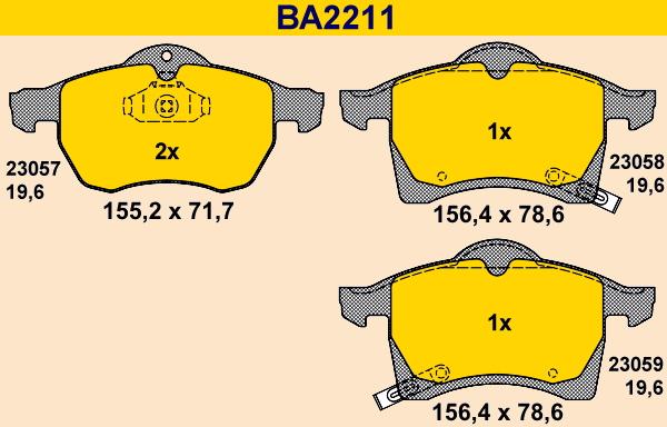 Barum BA2211 - Тормозные колодки, дисковые, комплект autodnr.net