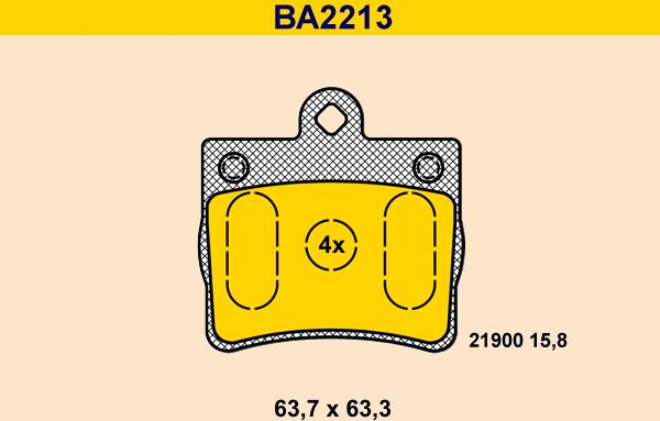 Barum BA2213 - Тормозные колодки, дисковые, комплект autodnr.net
