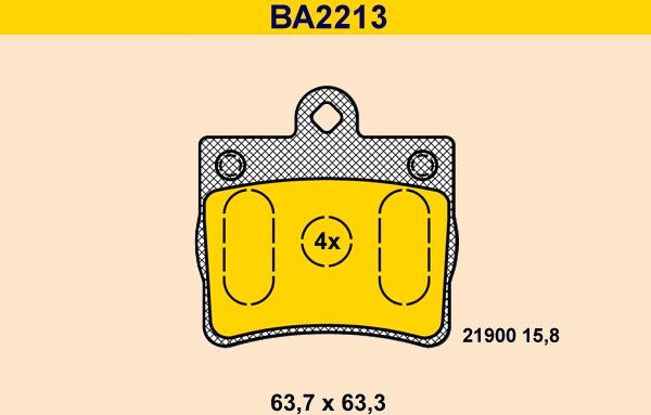 Barum BA2213 - Тормозные колодки, дисковые, комплект avtokuzovplus.com.ua