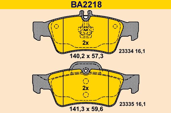 Barum BA2218 - Гальмівні колодки, дискові гальма autocars.com.ua