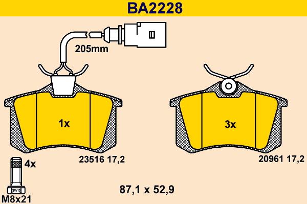 Barum BA2228 - Гальмівні колодки, дискові гальма autocars.com.ua