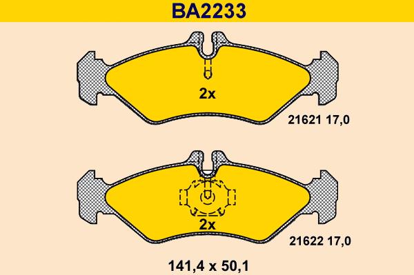 Barum BA2233 - Гальмівні колодки, дискові гальма autocars.com.ua