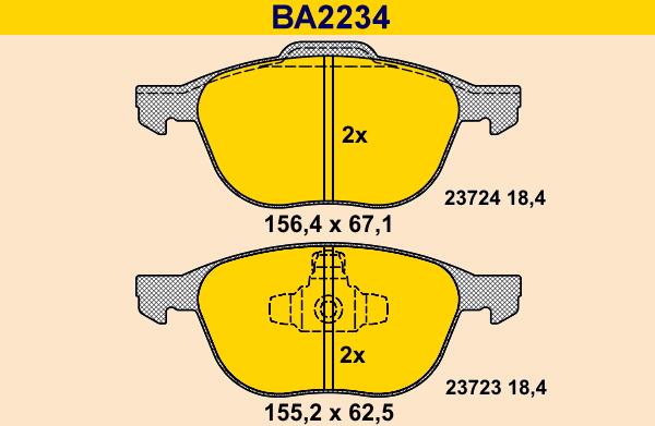 Barum BA2234 - Гальмівні колодки, дискові гальма autocars.com.ua