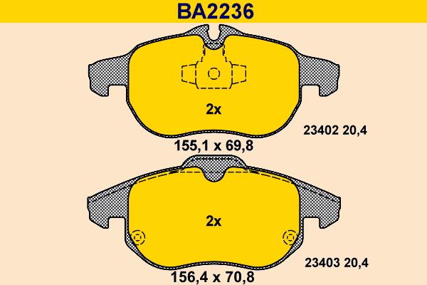 Barum BA2236 - Гальмівні колодки, дискові гальма autocars.com.ua