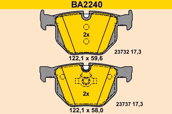 Barum BA2240 - Гальмівні колодки, дискові гальма autocars.com.ua