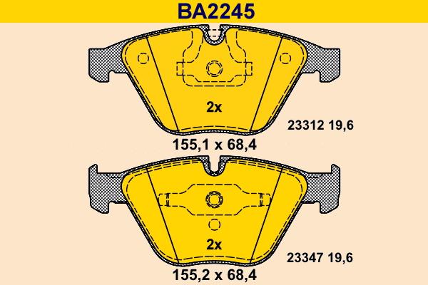 Barum BA2245 - Гальмівні колодки, дискові гальма autocars.com.ua