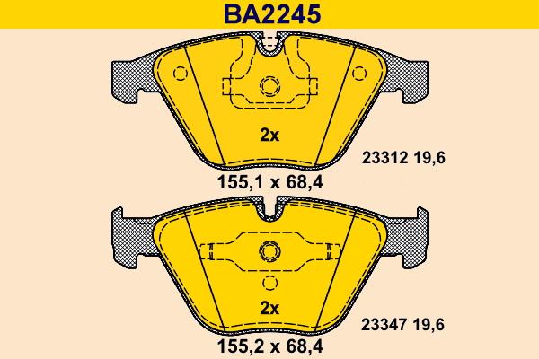 Barum BA2245 - Тормозные колодки, дисковые, комплект avtokuzovplus.com.ua