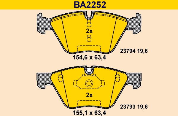 Barum BA2252 - Гальмівні колодки, дискові гальма autocars.com.ua