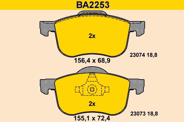 Barum BA2253 - Гальмівні колодки, дискові гальма autocars.com.ua