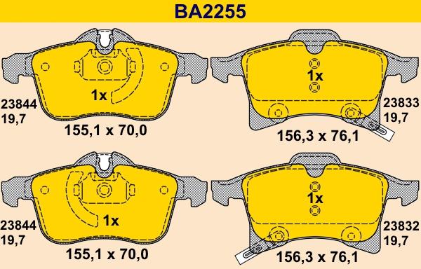 Barum BA2255 - Гальмівні колодки, дискові гальма autocars.com.ua
