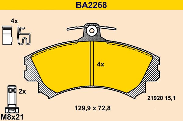 Barum BA2268 - Гальмівні колодки, дискові гальма autocars.com.ua