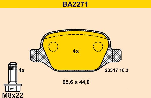 Barum BA2271 - Гальмівні колодки, дискові гальма autocars.com.ua