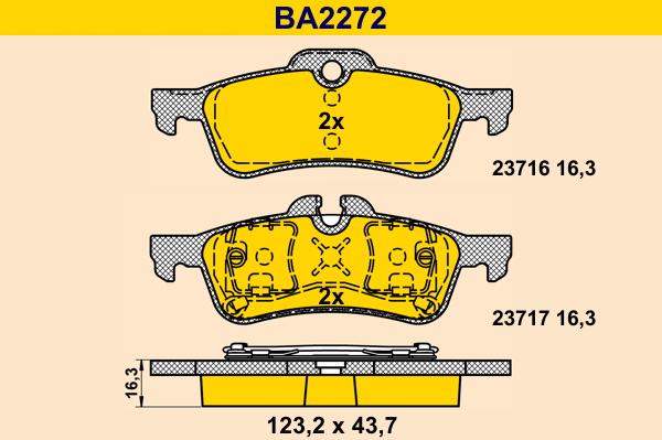 Barum BA2272 - Тормозные колодки, дисковые, комплект avtokuzovplus.com.ua