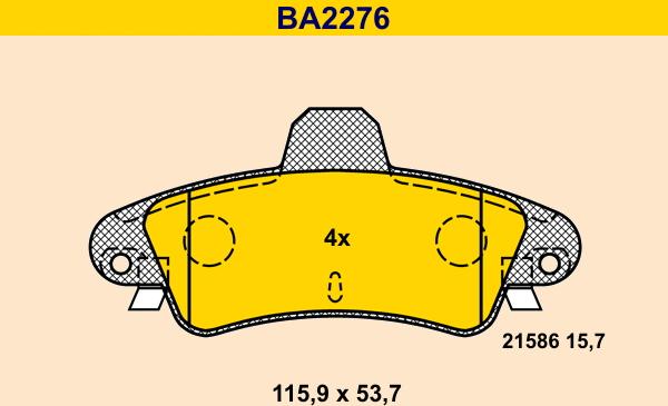 Barum BA2276 - Тормозные колодки, дисковые, комплект avtokuzovplus.com.ua