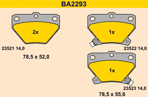 Barum BA2293 - Тормозные колодки, дисковые, комплект autodnr.net