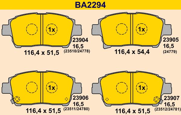 Barum BA2294 - Тормозные колодки, дисковые, комплект avtokuzovplus.com.ua