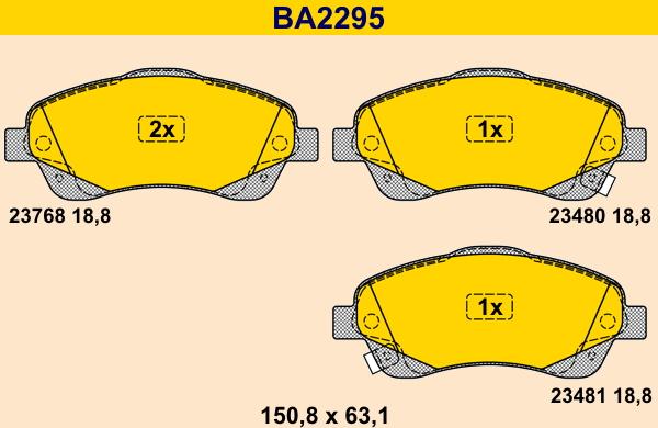 Barum BA2295 - Гальмівні колодки, дискові гальма autocars.com.ua