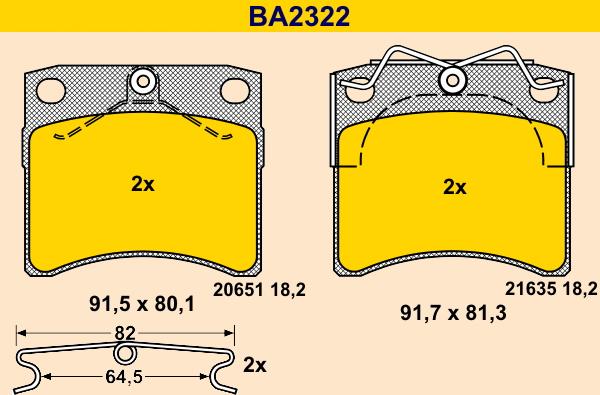 Barum BA2322 - Тормозные колодки, дисковые, комплект autodnr.net