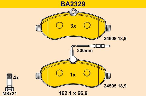 Barum BA2329 - Гальмівні колодки, дискові гальма autocars.com.ua