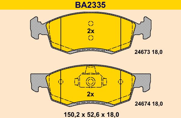 Barum BA2335 - Гальмівні колодки, дискові гальма autocars.com.ua