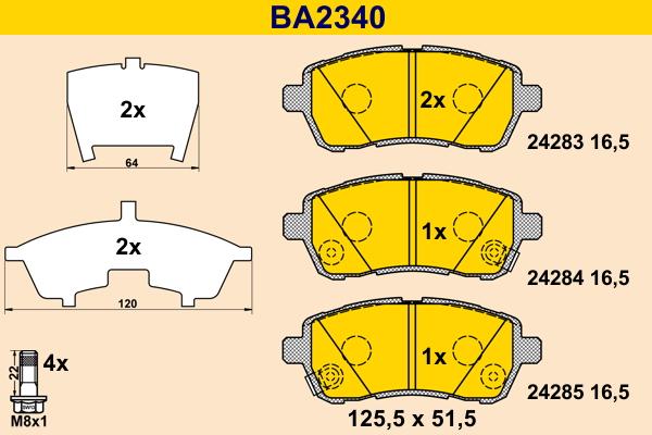 Barum BA2340 - Гальмівні колодки, дискові гальма autocars.com.ua