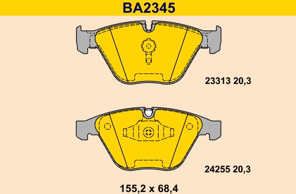 Barum BA2345 - Гальмівні колодки, дискові гальма autocars.com.ua