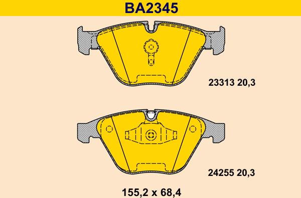 Barum BA2345 - Тормозные колодки, дисковые, комплект avtokuzovplus.com.ua