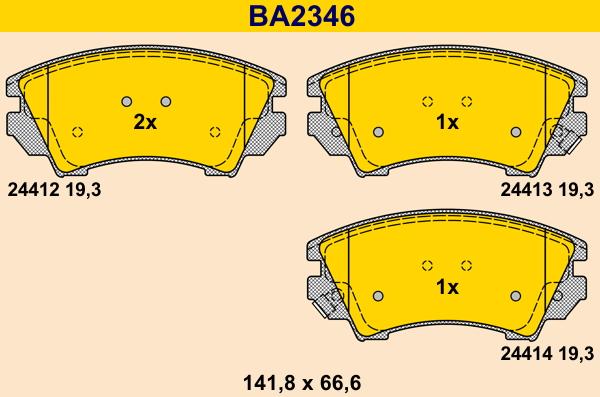 Barum BA2346 - Гальмівні колодки, дискові гальма autocars.com.ua