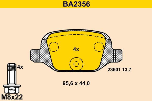 Barum BA2356 - Гальмівні колодки, дискові гальма autocars.com.ua