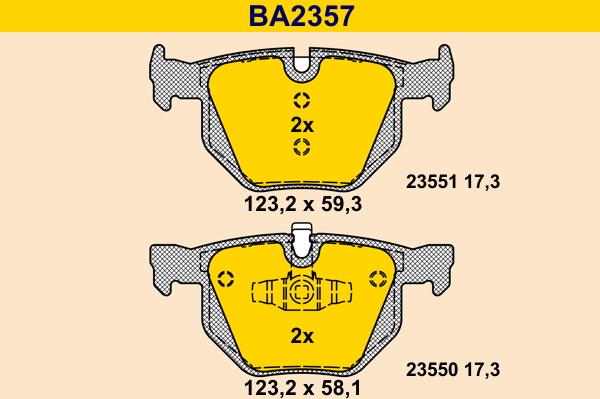 Barum BA2357 - Гальмівні колодки, дискові гальма autocars.com.ua