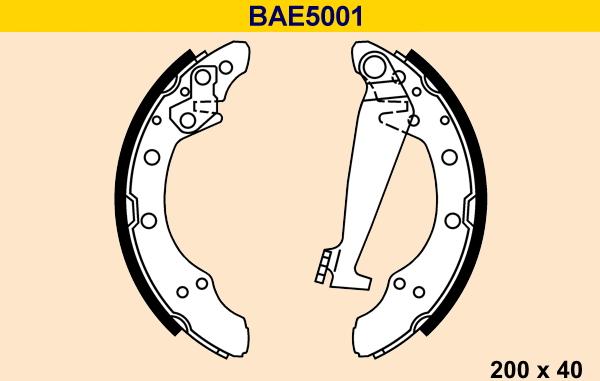 Barum BAE5001 - Комплект тормозных колодок, барабанные autodnr.net