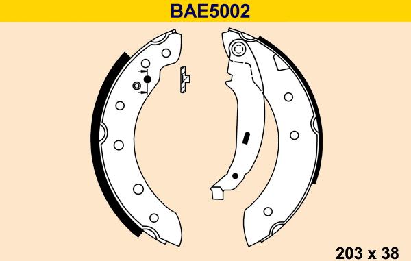 Barum BAE5002 - Комплект тормозных колодок, барабанные autodnr.net