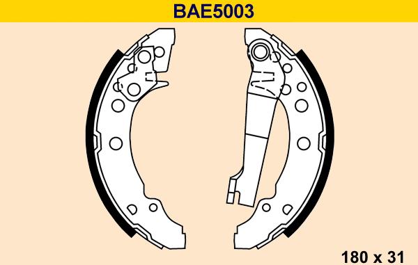 Barum BAE5003 - Комплект гальм, барабанний механізм autocars.com.ua