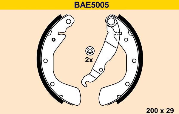 Barum BAE5005 - Комплект тормозных колодок, барабанные avtokuzovplus.com.ua