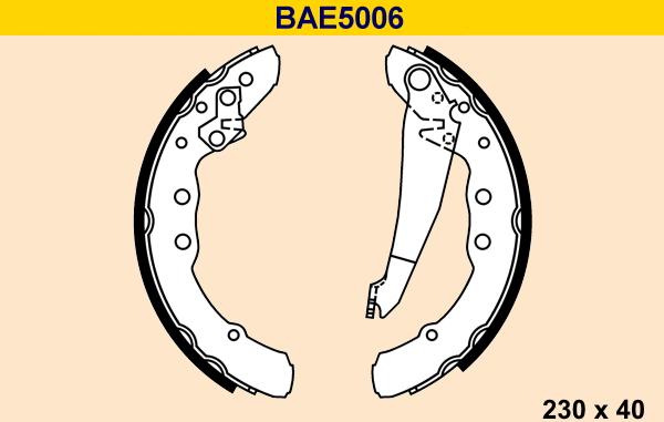 Barum BAE5006 - Комплект тормозных колодок, барабанные autodnr.net