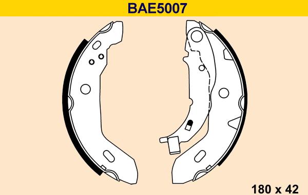 Barum BAE5007 - Комплект тормозных колодок, барабанные autodnr.net