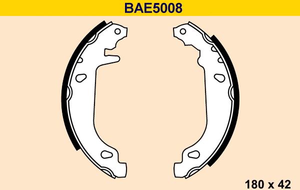 Barum BAE5008 - Комплект тормозных колодок, барабанные avtokuzovplus.com.ua