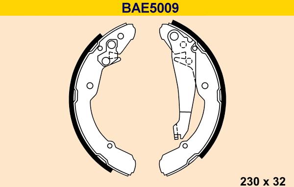 Barum BAE5009 - Комплект тормозных колодок, барабанные autodnr.net