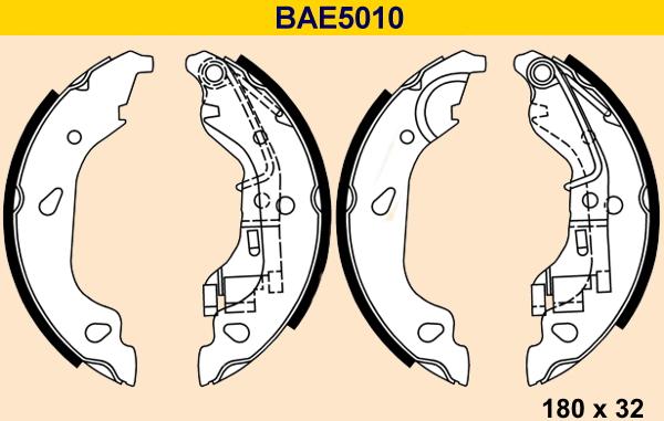 Barum BAE5010 - Комплект тормозных колодок, барабанные avtokuzovplus.com.ua