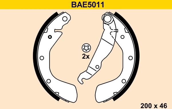 Barum BAE5011 - Комплект гальм, барабанний механізм autocars.com.ua