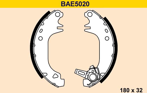 Barum BAE5020 - Комплект тормозных колодок, барабанные avtokuzovplus.com.ua