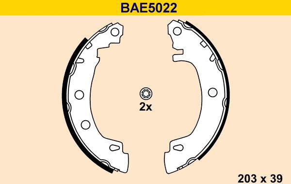 Barum BAE5022 - Комплект тормозных колодок, барабанные autodnr.net