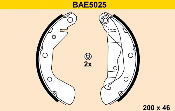 Barum BAE5025 - Комплект тормозных колодок, барабанные autodnr.net