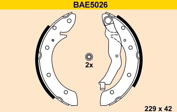 Barum BAE5026 - Комплект тормозных колодок, барабанные avtokuzovplus.com.ua